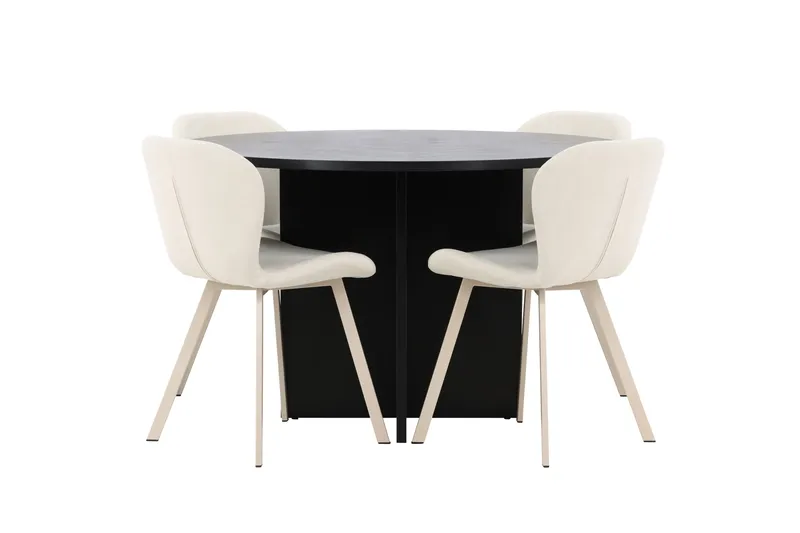 Strada Matbord 120 cm Rektangulär med 4 Lilja Matstol - Möbler - Matplats - Matgrupp & matbord med stolar