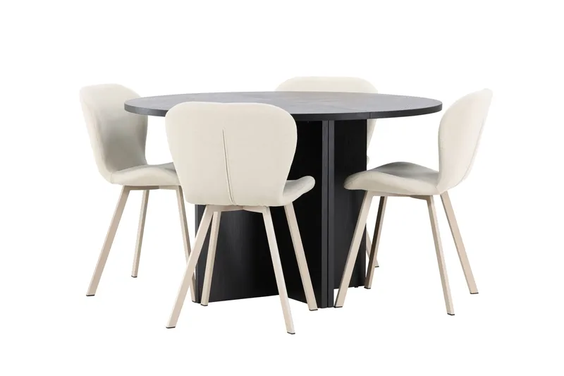 Strada Matbord 120 cm Rektangulär med 4 Lilja Matstol - Möbler - Matplats - Matgrupp & matbord med stolar