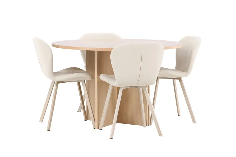Strada Matbord 120 cm Rektangulär med 4 Lilja Matstol - Möbler - Matplats - Matgrupp & matbord med stolar