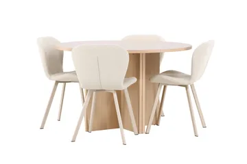 Strada Matbord 120 cm Rektangulär med 4 Lilja Matstol - Möbler - Matplats - Matgrupp & matbord med stolar