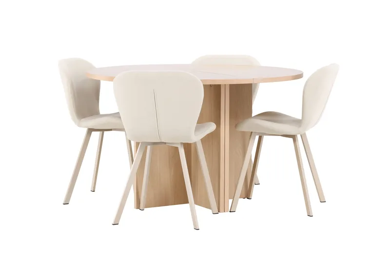 Strada Matbord 120 cm Rektangulär med 4 Lilja Matstol - Möbler - Matplats - Matgrupp & matbord med stolar