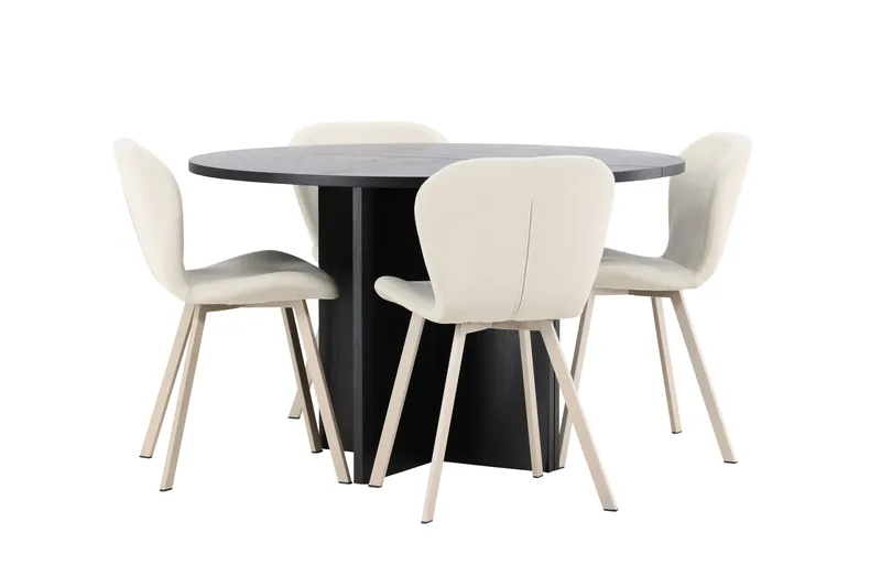 Strada Matbord 120 cm Rektangulär med 4 Lilja Matstol - Möbler - Matplats - Matgrupp & matbord med stolar