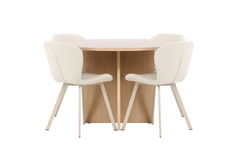 Strada Matbord 120 cm Rektangulär med 4 Lilja Matstol - Möbler - Matplats - Matgrupp & matbord med stolar