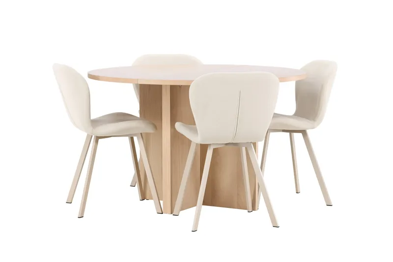 Strada Matbord 120 cm Rektangulär med 4 Lilja Matstol - Möbler - Matplats - Matgrupp & matbord med stolar
