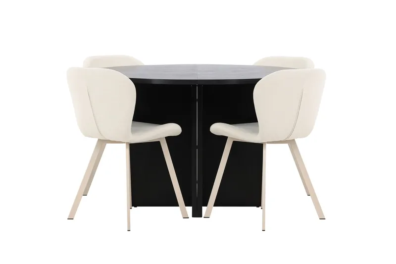 Strada Matbord 120 cm Rektangulär med 4 Lilja Matstol - Möbler - Matplats - Matgrupp & matbord med stolar