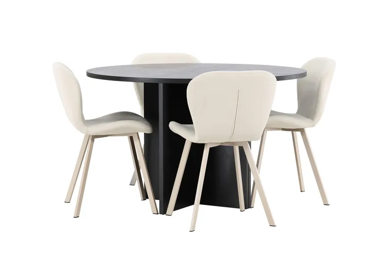 Strada Matbord 120 cm Rektangulär med 4 Lilja Matstol - Möbler - Matplats - Matgrupp & matbord med stolar