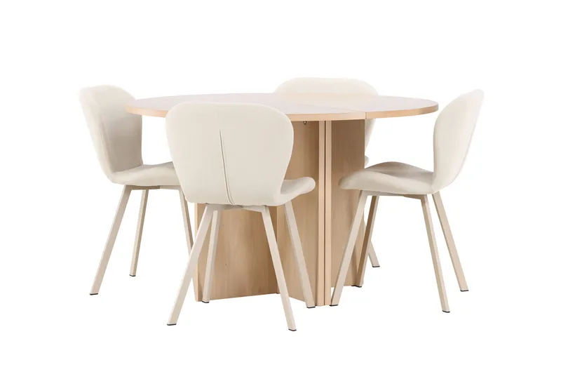 Strada Matbord 120 cm Rektangulär med 4 Lilja Matstol - Möbler - Matplats - Matgrupp & matbord med stolar