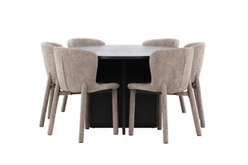 Strada Matbord 120 cm Rektangulär med 6 Astoria Matstol - Möbler - Matplats - Matgrupp & matbord med stolar