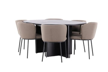 Strada Matbord 120 cm Rektangulär med 6 Edina Matstol - Möbler - Matplats - Matgrupp & matbord med stolar