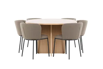 Strada Matbord 120 cm Rektangulär med 6 Edina Matstol - Möbler - Matplats - Matgrupp & matbord med stolar