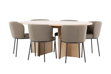 Strada Matbord 120 cm Rektangulär med 6 Edina Matstol - Möbler - Matplats - Matgrupp & matbord med stolar