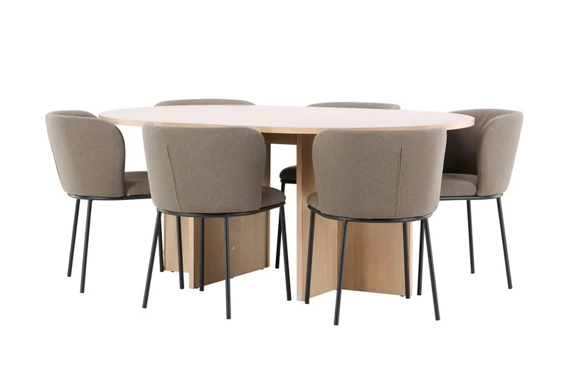 Strada Matbord 120 cm Rektangulär med 6 Edina Matstol - Möbler - Matplats - Matgrupp & matbord med stolar