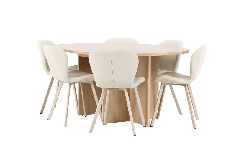 Strada Matbord 120 cm Rektangulär med 6 Lilja Matstol - Möbler - Matplats - Matgrupp & matbord med stolar