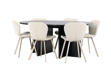 Strada Matbord 120 cm Rektangulär med 6 Lilja Matstol - Möbler - Matplats - Matgrupp & matbord med stolar