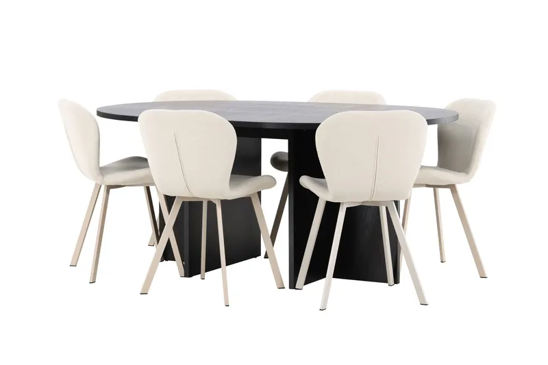 Strada Matbord 120 cm Rektangulär med 6 Lilja Matstol - Möbler - Matplats - Matgrupp & matbord med stolar