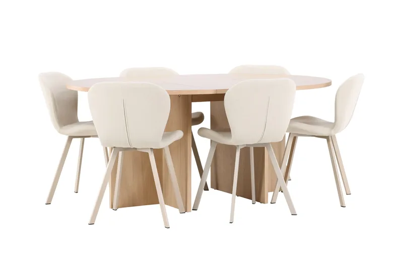Strada Matbord 120 cm Rektangulär med 6 Lilja Matstol - Möbler - Matplats - Matgrupp & matbord med stolar