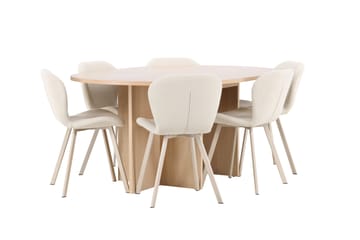 Strada Matbord 120 cm Rektangulär med 6 Lilja Matstol - Möbler - Matplats - Matgrupp & matbord med stolar
