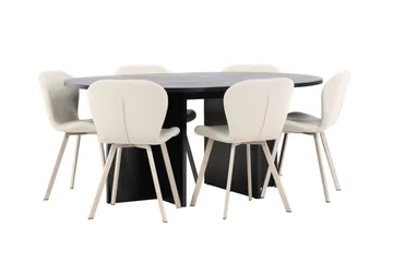 Strada Matbord 120 cm Rektangulär med 6 Lilja Matstol - Möbler - Matplats - Matgrupp & matbord med stolar