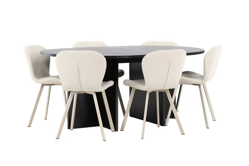 Strada Matbord 120 cm Rektangulär med 6 Lilja Matstol - Möbler - Matplats - Matgrupp & matbord med stolar