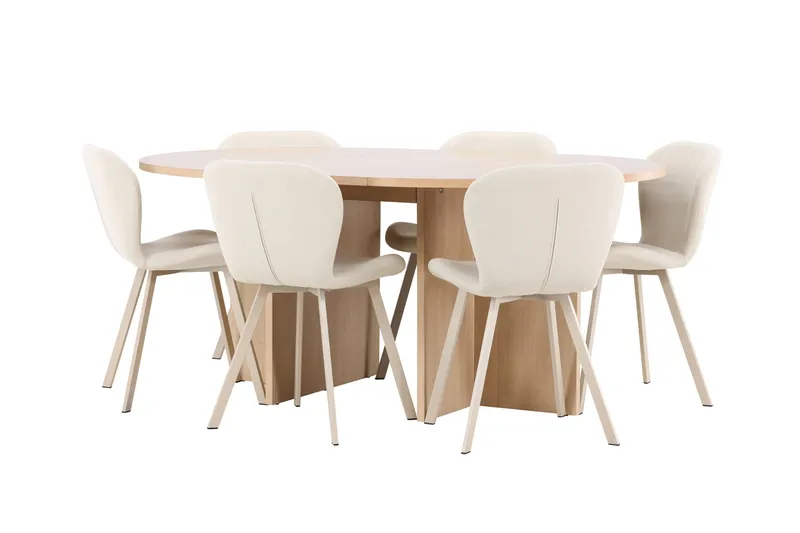 Strada Matbord 120 cm Rektangulär med 6 Lilja Matstol - Möbler - Matplats - Matgrupp & matbord med stolar
