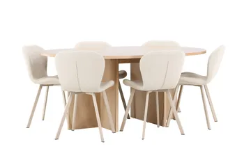 Strada Matbord 120 cm Rektangulär med 6 Lilja Matstol - Möbler - Matplats - Matgrupp & matbord med stolar