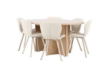 Strada Matbord 120 cm Rektangulär med 6 Lilja Matstol - Möbler - Matplats - Matgrupp & matbord med stolar