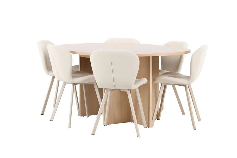 Strada Matbord 120 cm Rektangulär med 6 Lilja Matstol - Möbler - Matplats - Matgrupp & matbord med stolar