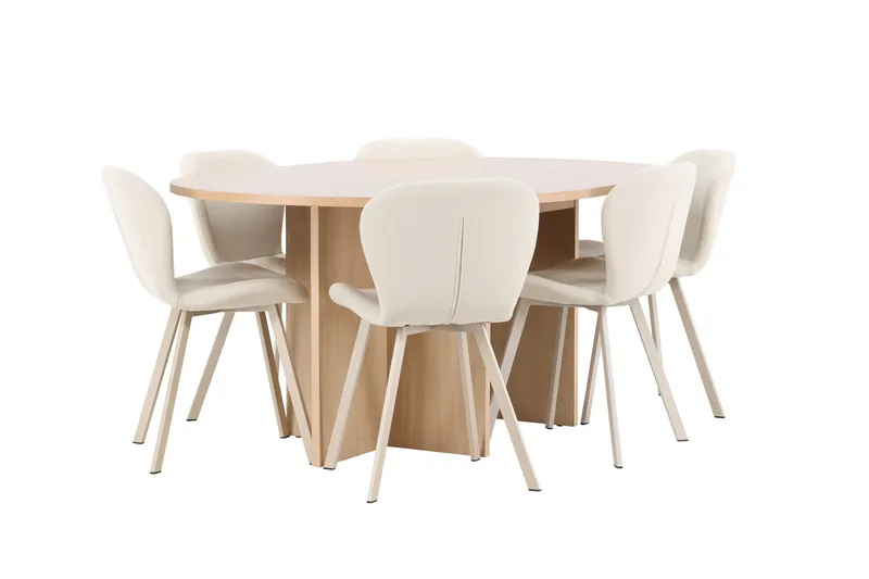 Strada Matbord 120 cm Rektangulär med 6 Lilja Matstol - Möbler - Matplats - Matgrupp & matbord med stolar