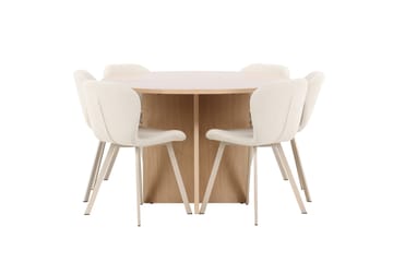 Strada Matbord 120 cm Rektangulär med 6 Lilja Matstol - Möbler - Matplats - Matgrupp & matbord med stolar