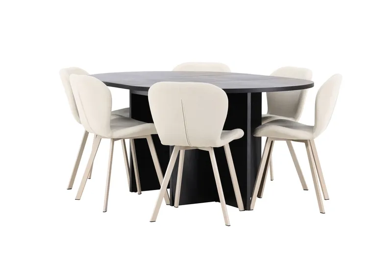Strada Matbord 120 cm Rektangulär med 6 Lilja Matstol - Möbler - Matplats - Matgrupp & matbord med stolar