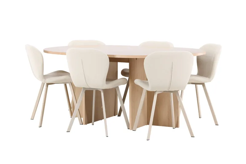 Strada Matbord 120 cm Rektangulär med 6 Lilja Matstol - Möbler - Matplats - Matgrupp & matbord med stolar