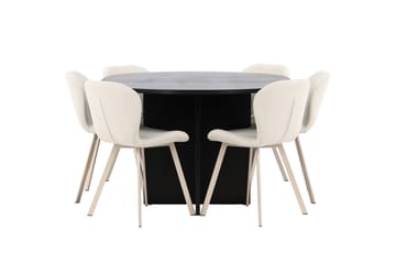 Strada Matbord 120 cm Rektangulär med 6 Lilja Matstol - Möbler - Matplats - Matgrupp & matbord med stolar