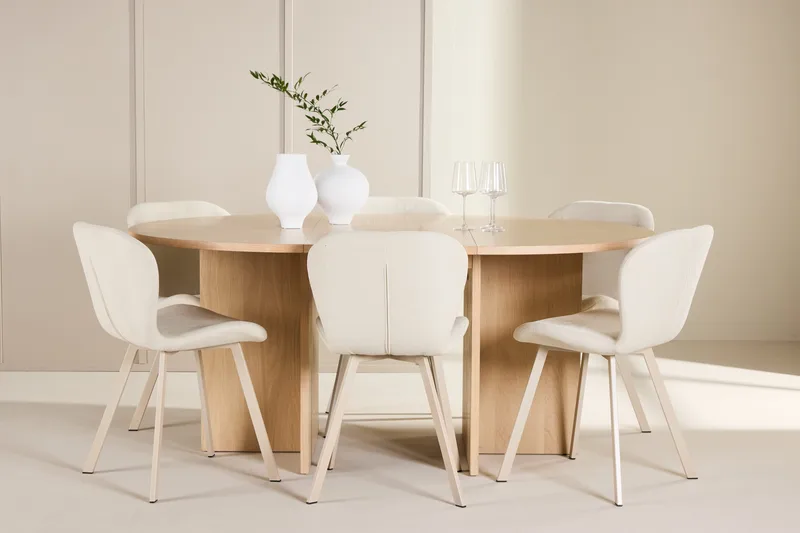Strada Matbord 120 cm Rektangulär med 6 Lilja Matstol - Möbler - Matplats - Matgrupp & matbord med stolar