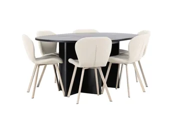 Strada Matbord 120 cm Rektangulär med 6 Lilja Matstol - Möbler - Matplats - Matgrupp & matbord med stolar