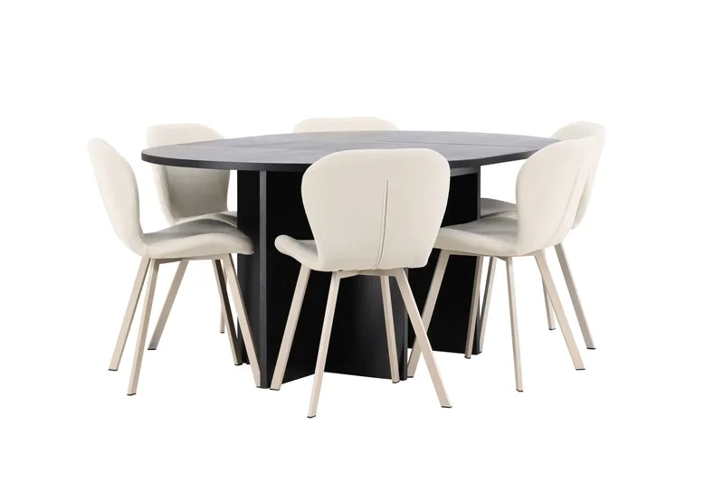 Strada Matbord 120 cm Rektangulär med 6 Lilja Matstol - Möbler - Matplats - Matgrupp & matbord med stolar
