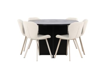 Strada Matbord 120 cm Rektangulär med 6 Lilja Matstol - Möbler - Matplats - Matgrupp & matbord med stolar