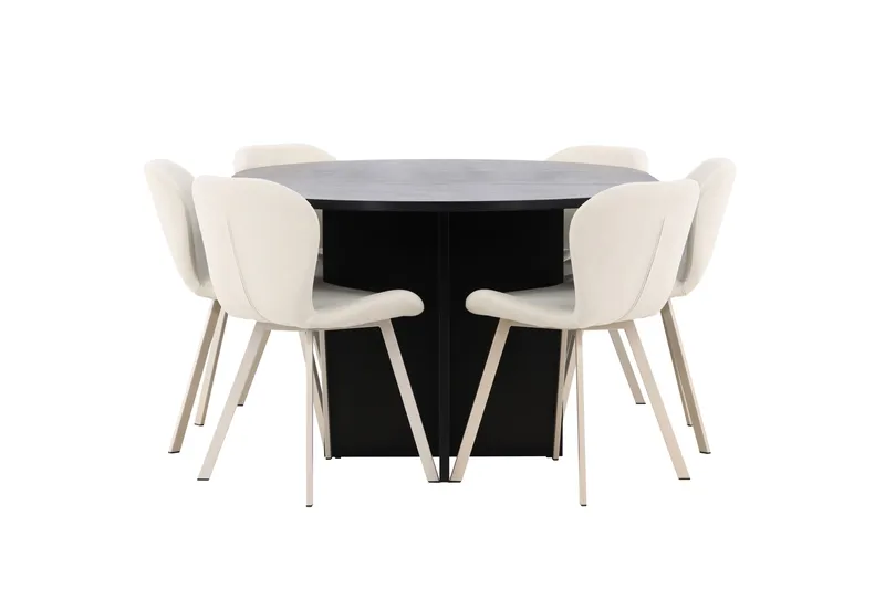 Strada Matbord 120 cm Rektangulär med 6 Lilja Matstol - Möbler - Matplats - Matgrupp & matbord med stolar