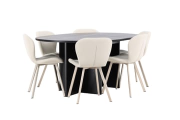 Strada Matbord 120 cm Rektangulär med 6 Lilja Matstol - Möbler - Matplats - Matgrupp & matbord med stolar