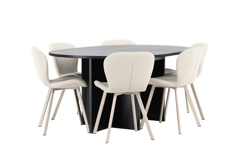 Strada Matbord 120 cm Rektangulär med 6 Lilja Matstol - Möbler - Matplats - Matgrupp & matbord med stolar