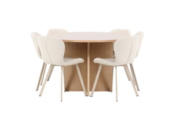 Strada Matbord 120 cm Rektangulär med 6 Lilja Matstol - Möbler - Matplats - Matgrupp & matbord med stolar