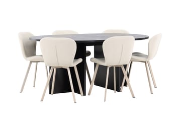 Strada Matbord 120 cm Rektangulär med 6 Lilja Matstol - Möbler - Matplats - Matgrupp & matbord med stolar