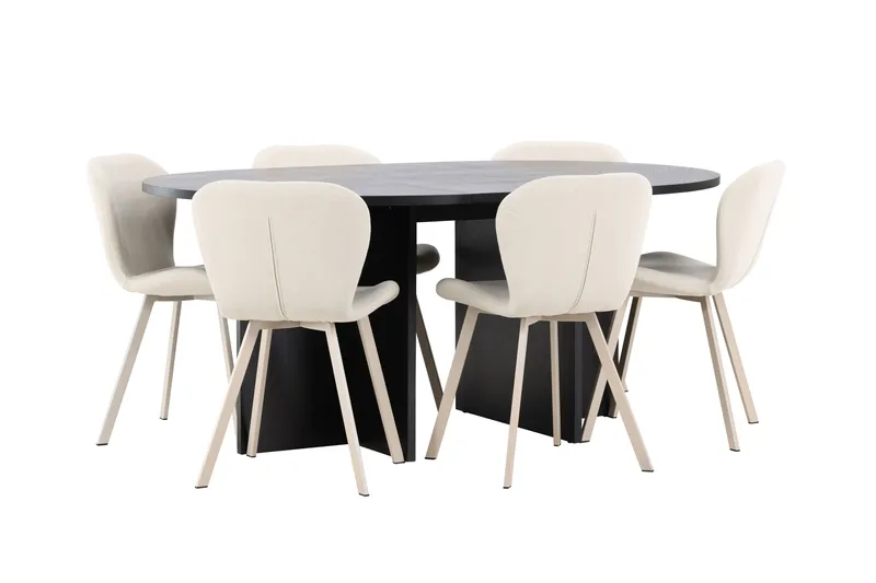 Strada Matbord 120 cm Rektangulär med 6 Lilja Matstol - Möbler - Matplats - Matgrupp & matbord med stolar