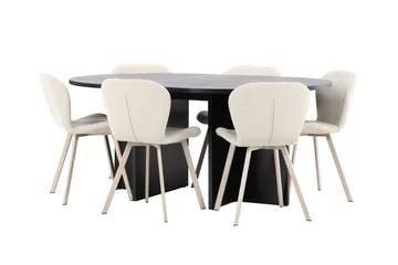 Strada Matbord 120 cm Rektangulär med 6 Lilja Matstol - Möbler - Matplats - Matgrupp & matbord med stolar