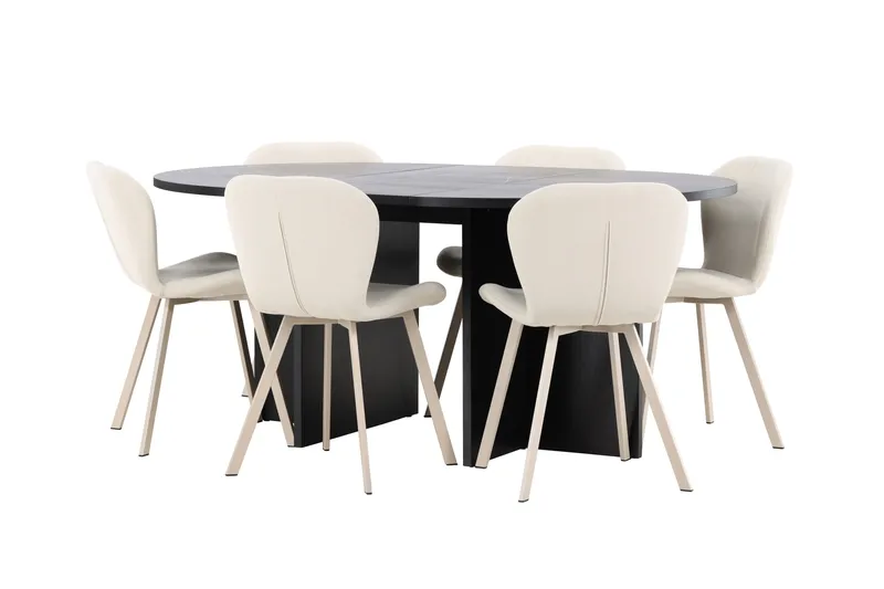 Strada Matbord 120 cm Rektangulär med 6 Lilja Matstol - Möbler - Matplats - Matgrupp & matbord med stolar