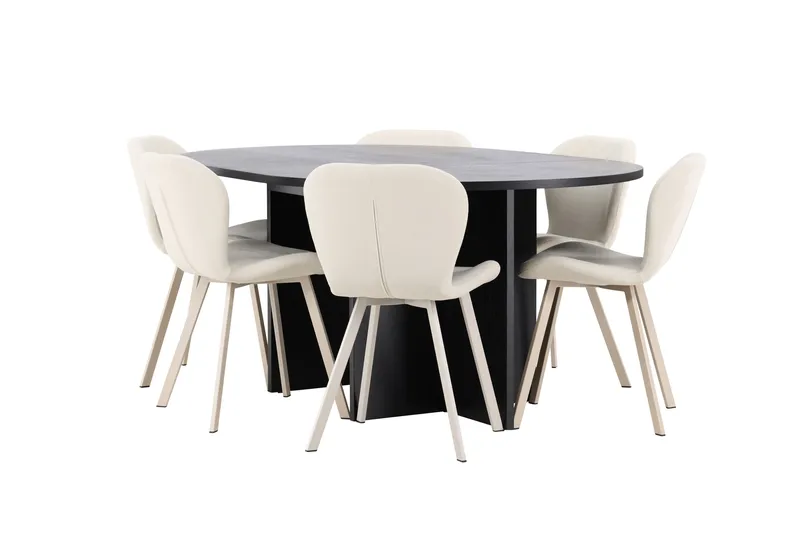 Strada Matbord 120 cm Rektangulär med 6 Lilja Matstol - Möbler - Matplats - Matgrupp & matbord med stolar