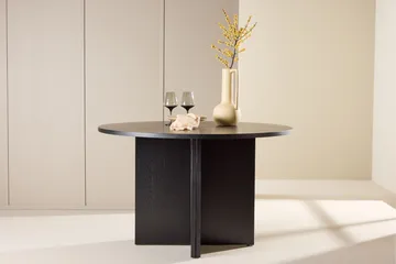 Strada Rektangulärt Matbord 120 cm med Trä- och Valnötsutseende - Svart - Möbler - Matplats - Matbord & köksbord