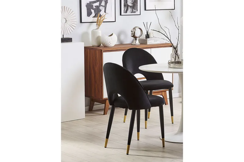 Tavernes Sammetsstol 2-pack - Svart - Möbler - Matplats - Matstol & köksstol