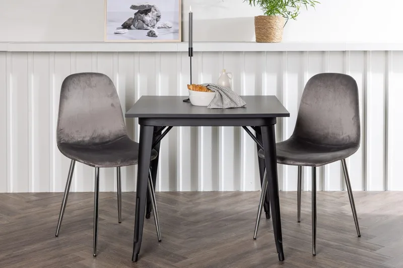 Tempe Matbord 80 cm med 2 Eva Matstol