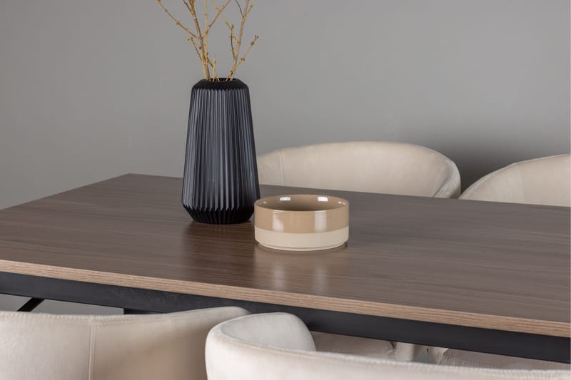 Tempe Matgrupp 140 cm Rektangulär med 4 Berit stolar - Beige - Möbler - Matplats - Matgrupp & matbord med stolar