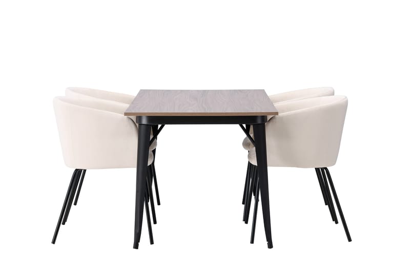 Tempe Matgrupp 140 cm Rektangulär med 4 Berit stolar - Beige - Möbler - Matplats - Matgrupp & matbord med stolar